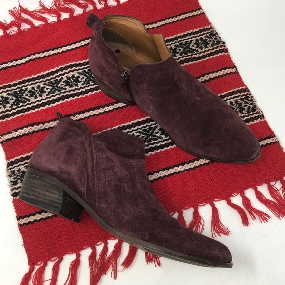 Franco Sarto A Paivley Purple Suede Booties 8M - Picture 1 of 8